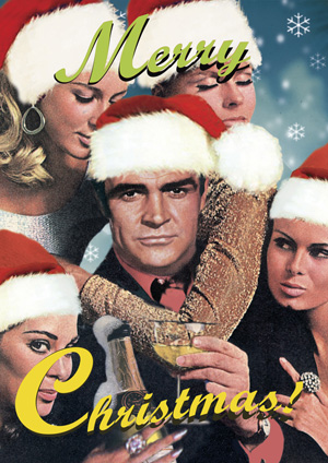 Sean Connery Pack of 5 Christmas Greeting Cards by Max Hernn - Click Image to Close